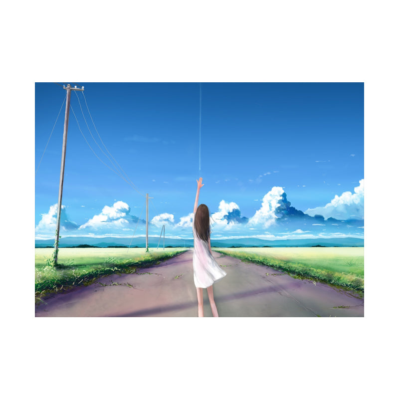 Prayed Girl Along Field Canvas Textured Living Room Wall Art Decor, Multiple Size Option