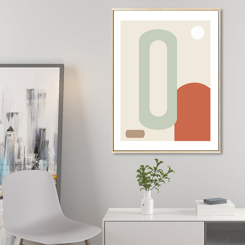 Toile à motifs géométriques de couleur douce, décoration murale texturée scandinave pour salle à manger