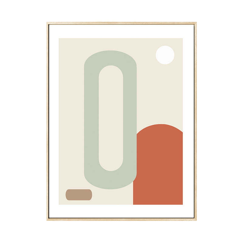 Soft Color Geometric Pattern Canvas Scandinavian Textured Wall Art Decor for Dining Room