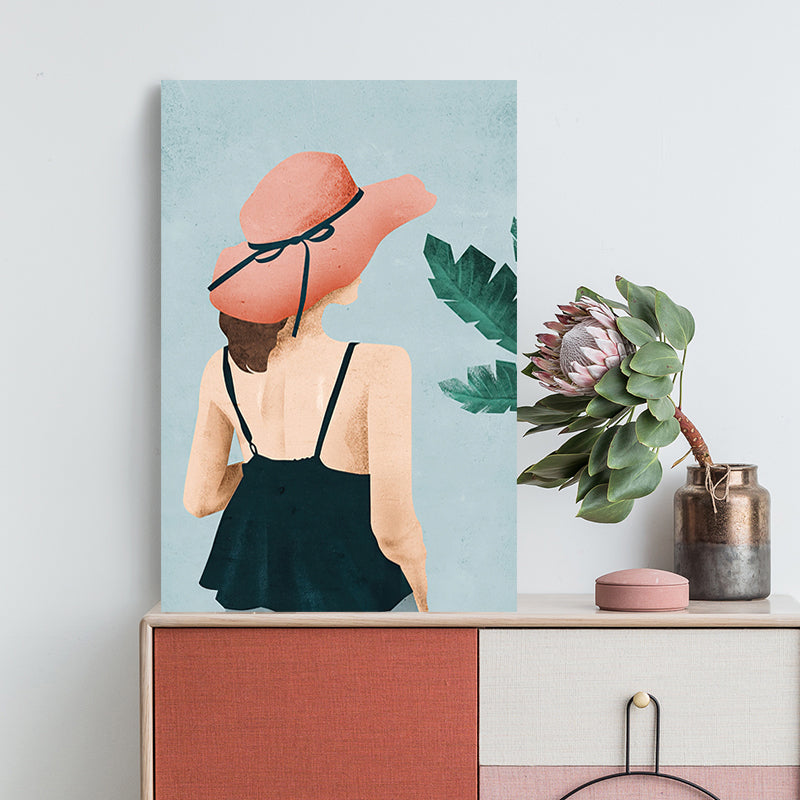 Décoration murale de fille de mode scandinave, impression sur toile de couleur Pastel pour salon (plusieurs tailles)
