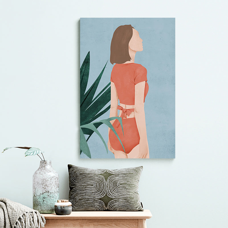 Décoration murale de fille de mode scandinave, impression sur toile de couleur Pastel pour salon (plusieurs tailles)