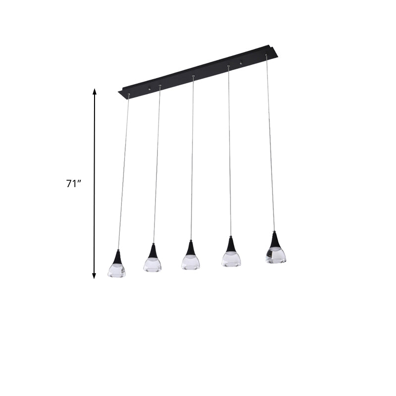 Posteo cónico de gato acrílico moderno 5/6 light Luz de techo colgante para la sala de estar de dormitorio