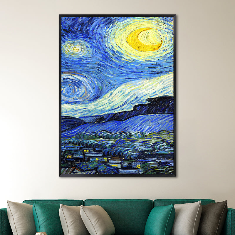 Starry Night Canvas Art Classic Enchanting Van Gogh Painting Wall Decor in Soft Color