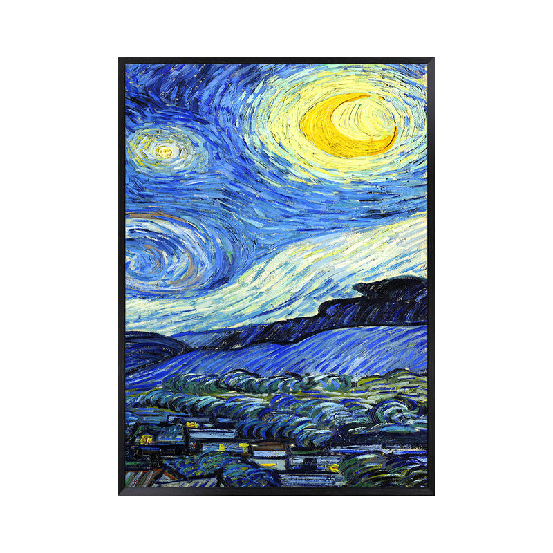 Starry Night Canvas Art Classic Enchanting Van Gogh Painting Wall Decor in Soft Color