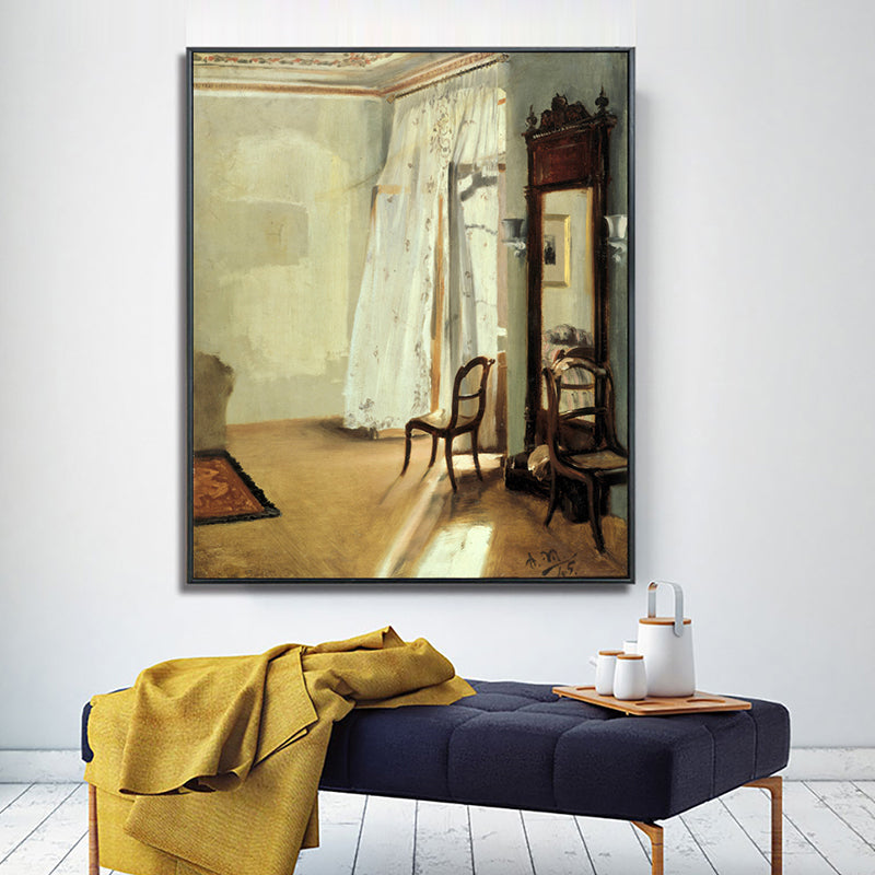 Brown the Balcony Room Painting Adolph Menzel Traditional Textured Canvas Wall Art