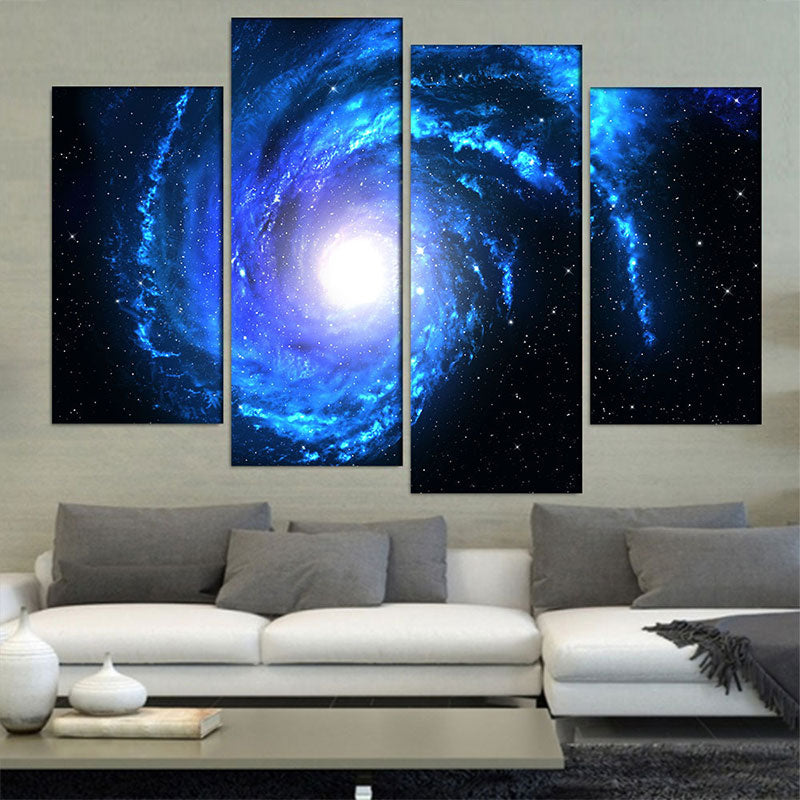 Kids Style Stars Spiral Paintings Dining Room Wall Art Decor in Blue, Multiple Sizes