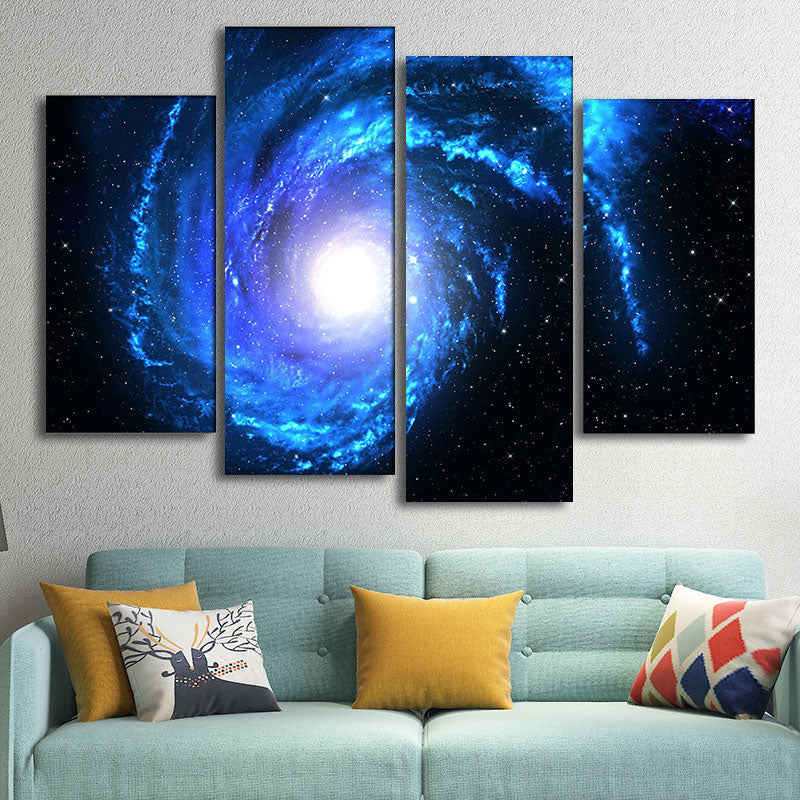 Kids Style Stars Spiral Paintings Dining Room Wall Art Decor in Blue, Multiple Sizes