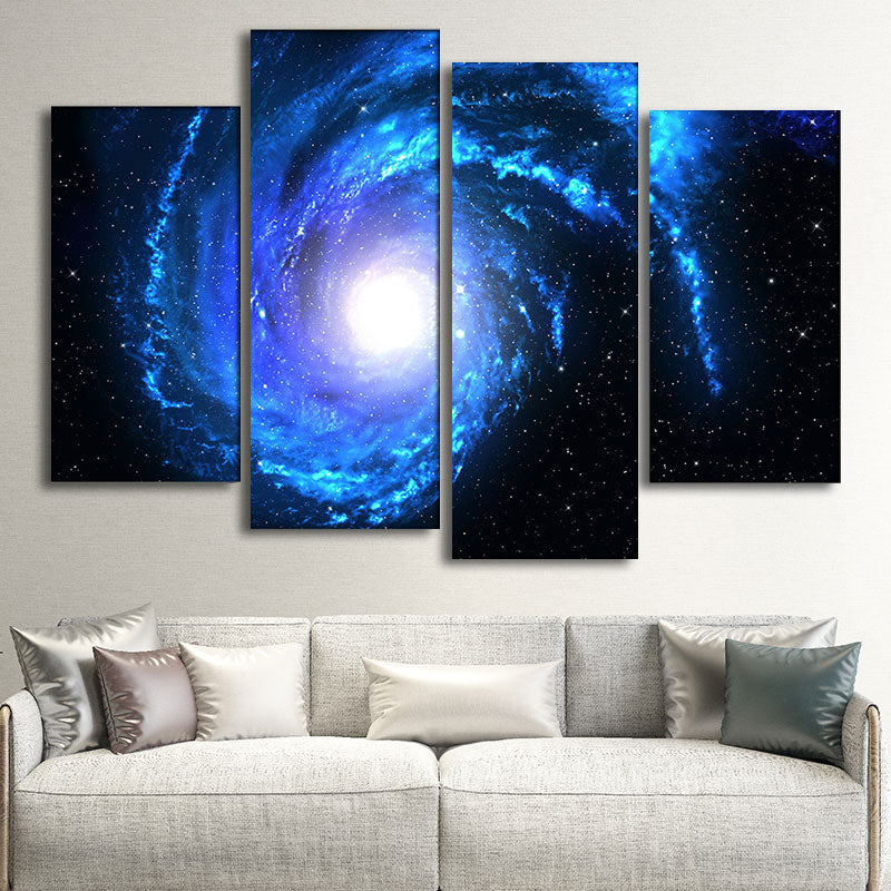 Kids Style Stars Spiral Paintings Dining Room Wall Art Decor in Blue, Multiple Sizes