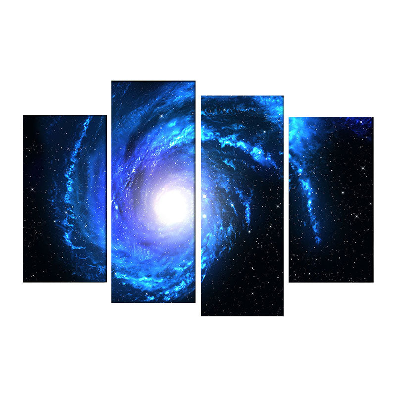 Kids Style Stars Spiral Paintings Dining Room Wall Art Decor in Blue, Multiple Sizes