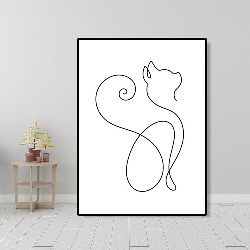 Well-Behaved Cat Wall Decor for Girls Bedroom in White, Multiple Sizes Available