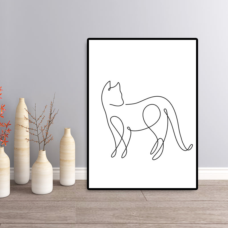 Well-Behaved Cat Wall Decor for Girls Bedroom in White, Multiple Sizes Available