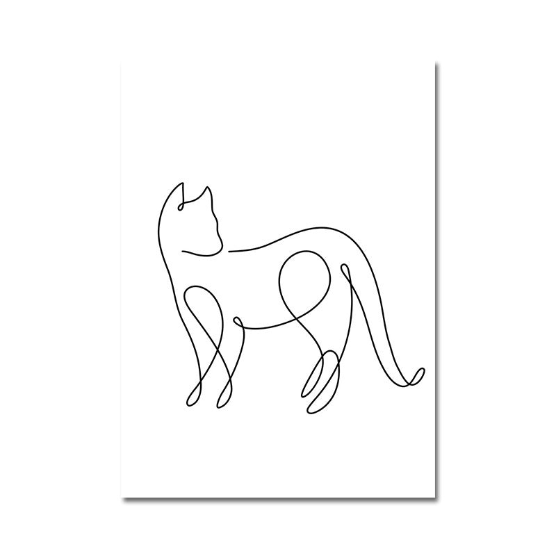 Well-Behaved Cat Wall Decor for Girls Bedroom in White, Multiple Sizes Available