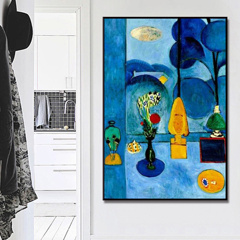 Blue Childrens Art Canvas Print Henri Matisse Pot Painting Wall Decor for Kids Room