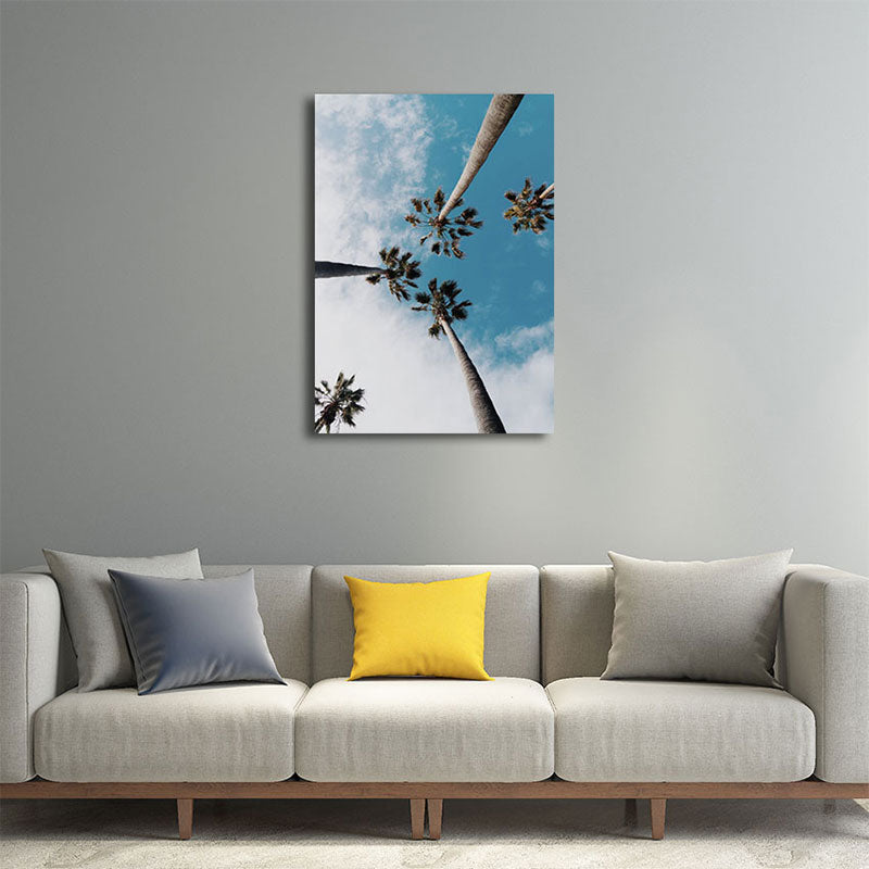 Textured Scenery Art Print Tropical Canvas Made Wall Decoration for Sitting Room