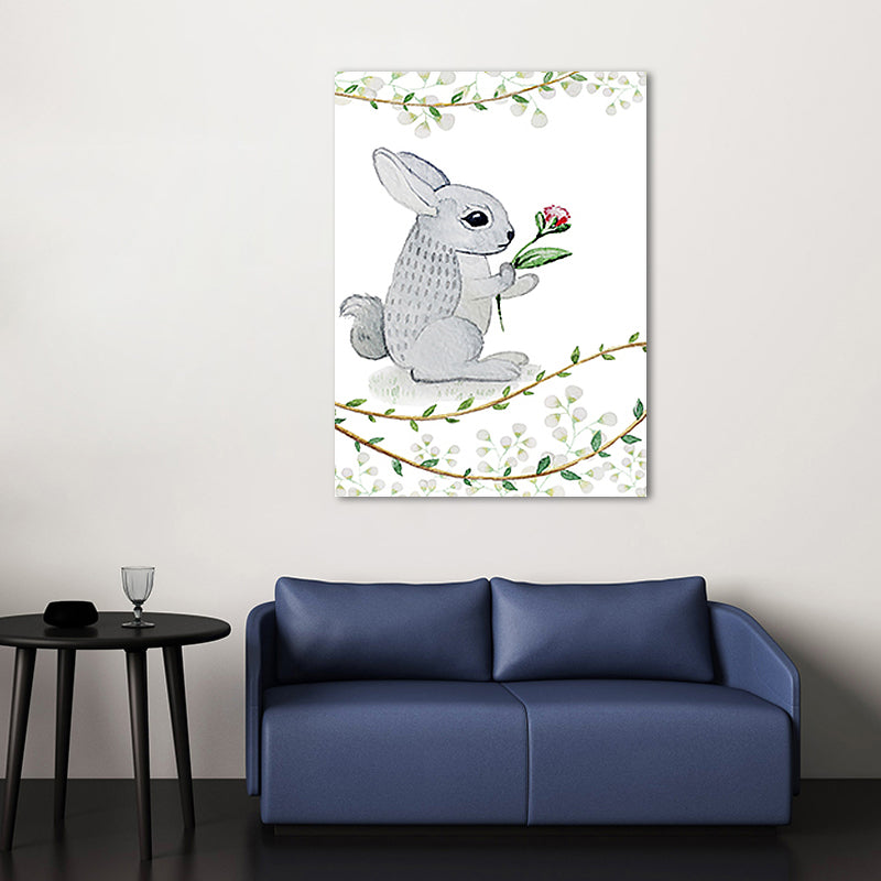 Light Color Animal Canvas Art Decorative Cartoon Kids Room Wall Decor, Customized Size