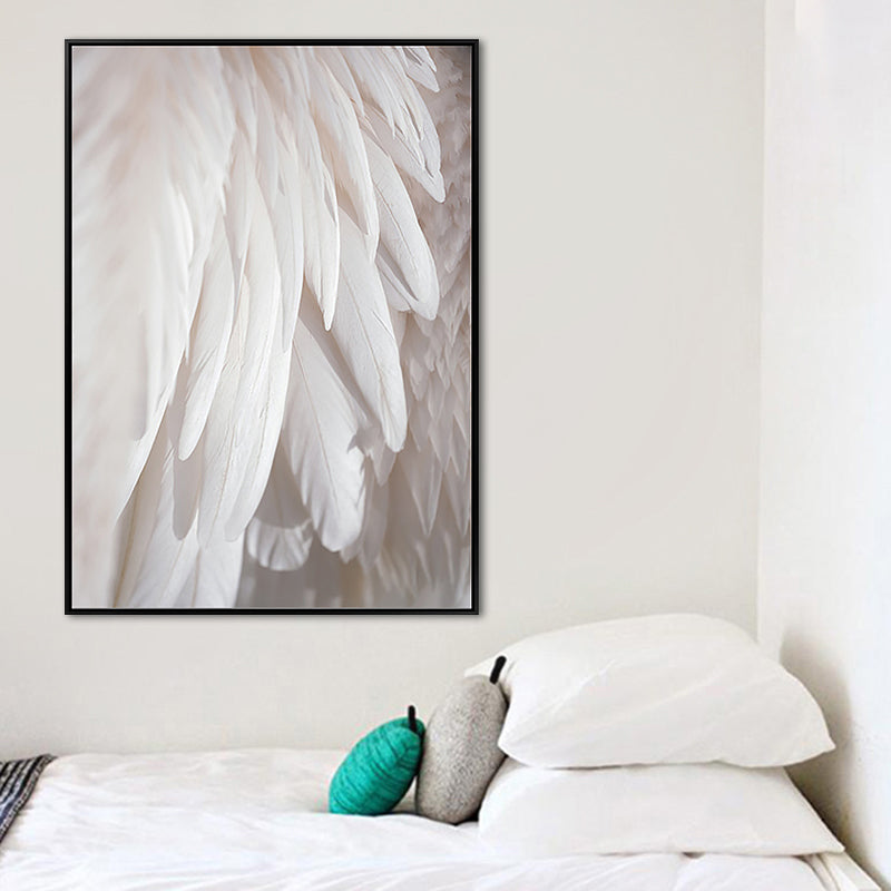 Witte vleugel canvas kunst decoratief minimalistisch voor gang wanddecoratie, meerdere maten