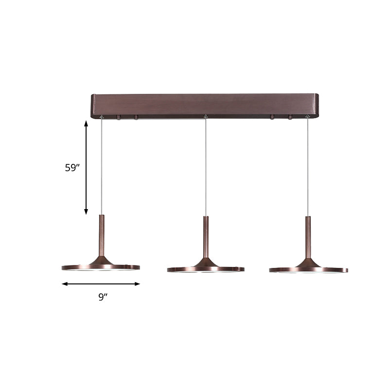 Kit d'éclairage suspendu en métal circulaire LED LED PENDANT LED BLACK PENDANT