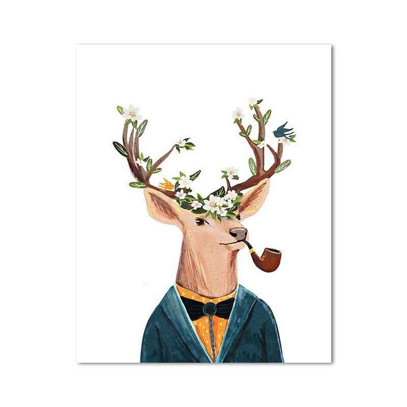 Deer Paintings Contemporary Decorative for Sitting Room Wall Art Print in Colorful