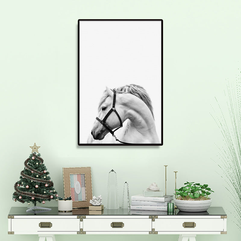 Donkere kleur Steed wanddecoratie getextureerd oppervlak Wall Art Print voor woonkamer