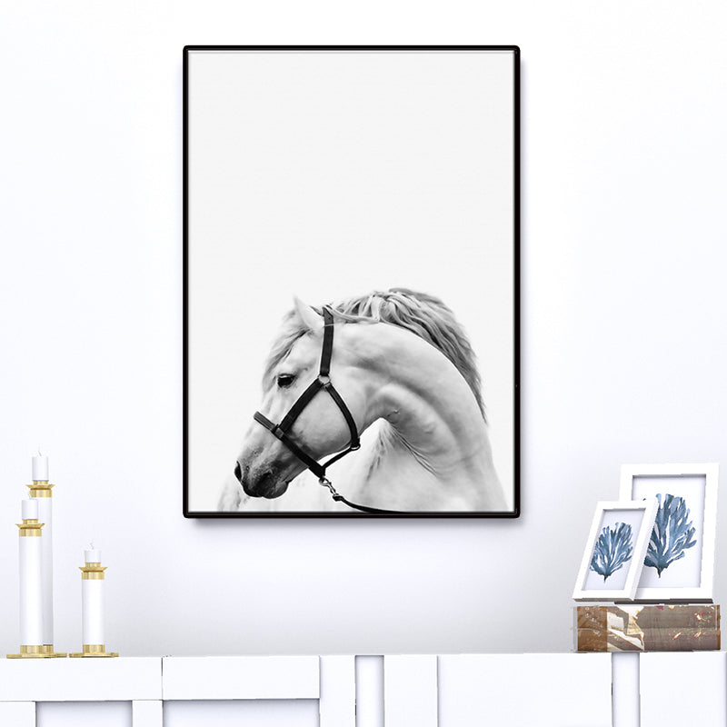 Donkere kleur Steed wanddecoratie getextureerd oppervlak Wall Art Print voor woonkamer