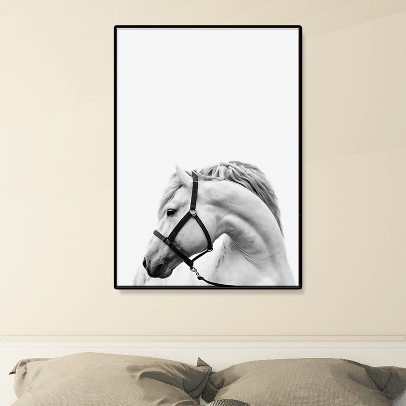 Donkere kleur Steed wanddecoratie getextureerd oppervlak Wall Art Print voor woonkamer