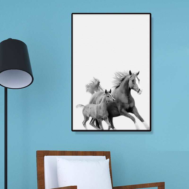 Donkere kleur Steed wanddecoratie getextureerd oppervlak Wall Art Print voor woonkamer