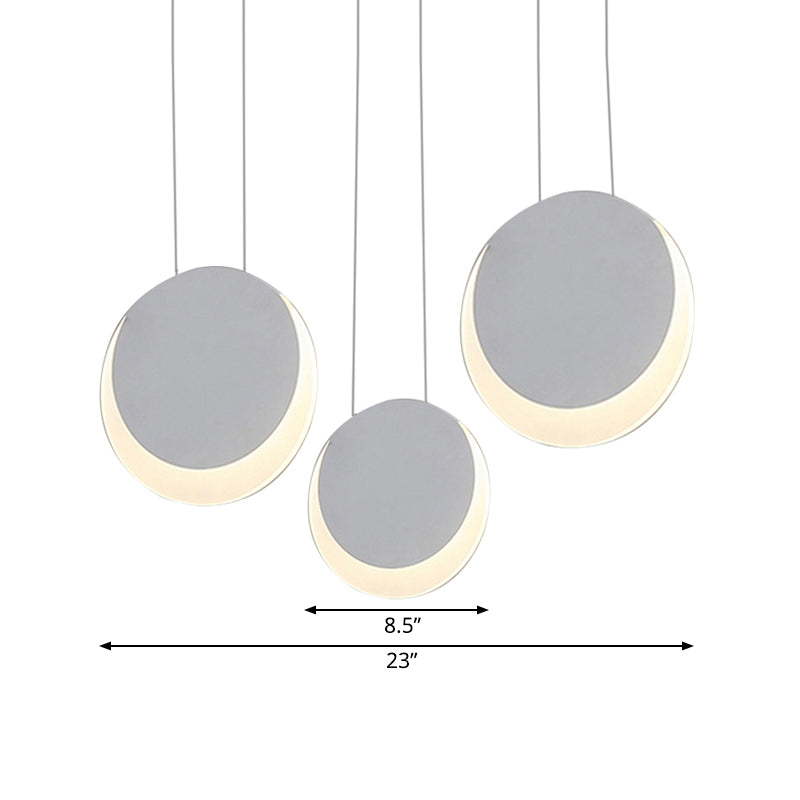 Pendre multifonyme en forme de lune Métal nordique 3/4/5 Lights Blanc Cluster Pendant Light in chaud / blanc Light