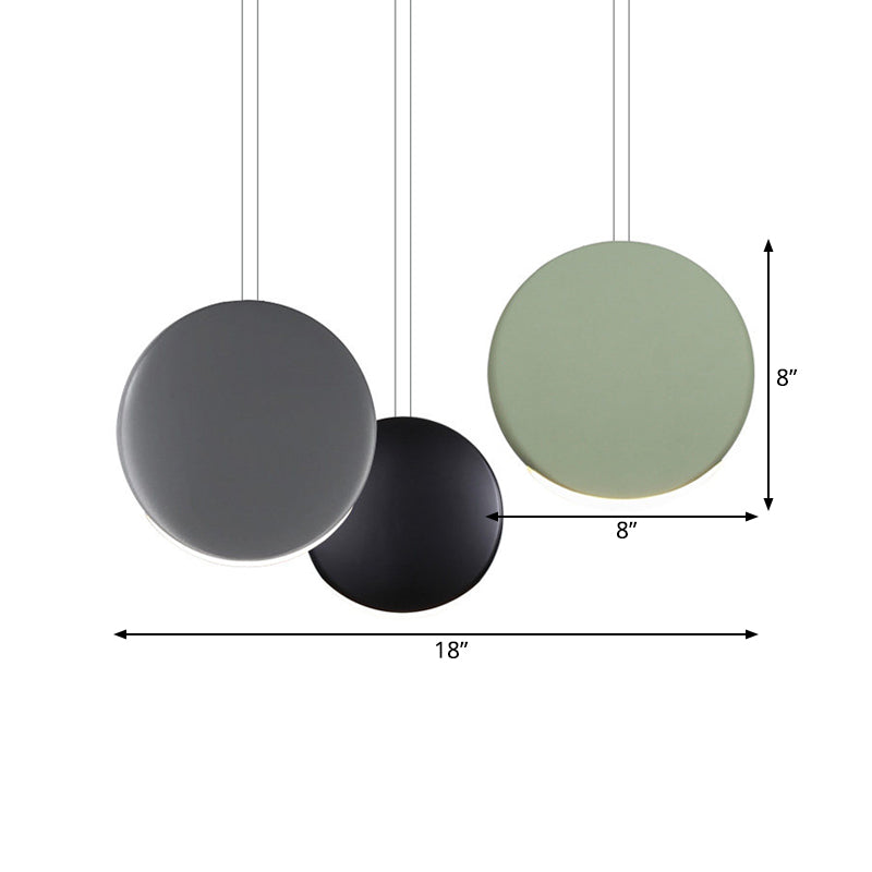 Cluster Round Cluster Light Post Resina moderna 3/4/5 Luci Black-Grey-Green Multi Light Ciondolo in luce calda/bianca