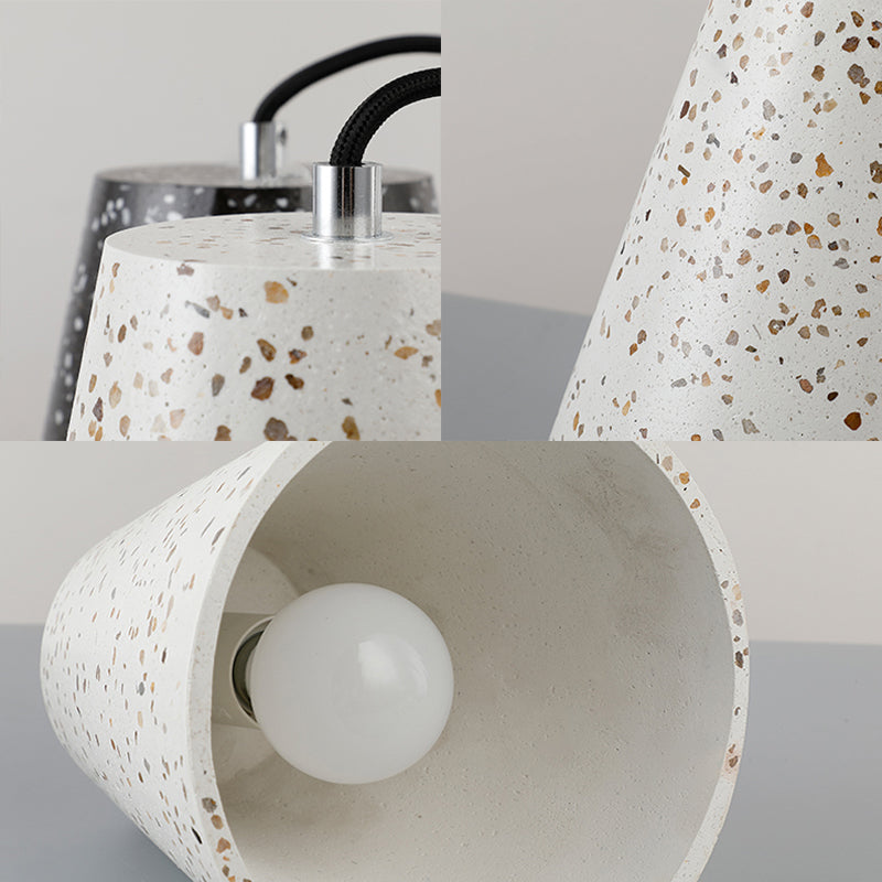 Concrete Cone Pendant Lighting Simplicity 1 Light Black/White/Brown Hanging Light