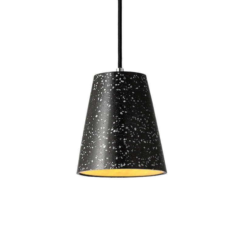 Concrete Cone Pendant Lighting Simplicity 1 Light Black/White/Brown Hanging Light