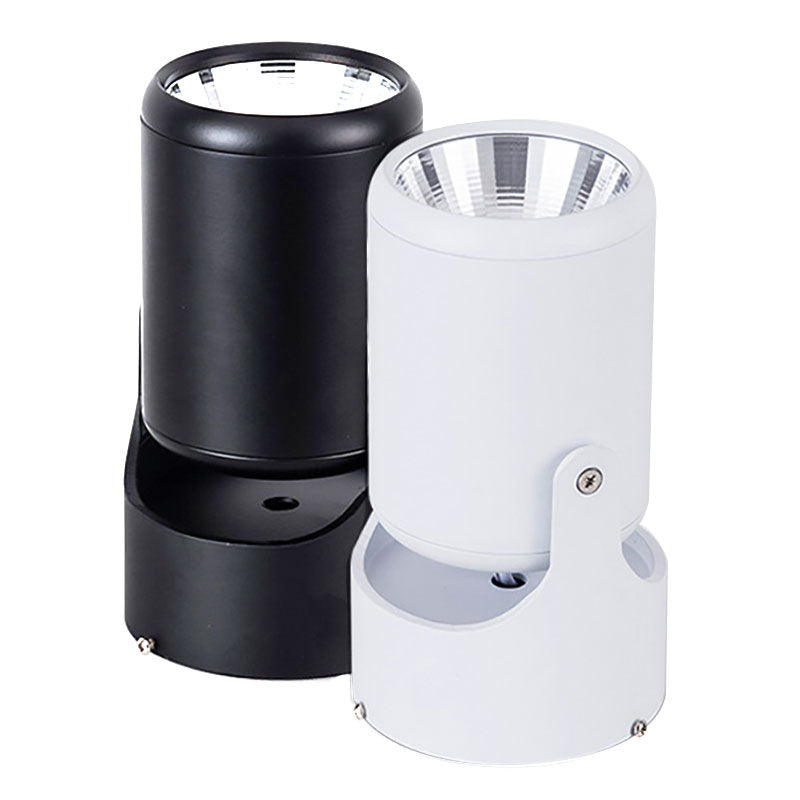 Lámpara mini semiplana de moda en ático, con pantalla cilíndrica LED Metal giratorio lámpara de techo, adecuada para Sala de estar