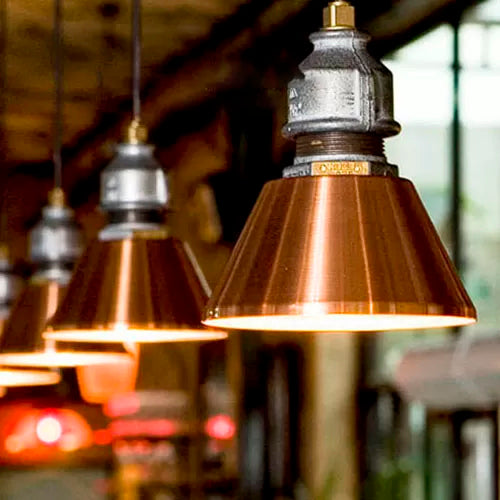 Rust/Gold Tapered Ceiling Pendant Vintage Industrial Iron 1 Head Restaurant Hanging Fixture, 5.5"/8" Width