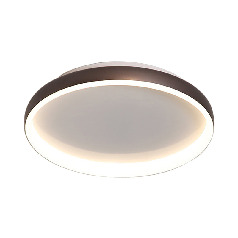 Plafonnier rond encastré noir/blanc/marron Plafonnier LED en métal Simplicity avec diffuseur en acrylique en lumière blanche/chaude