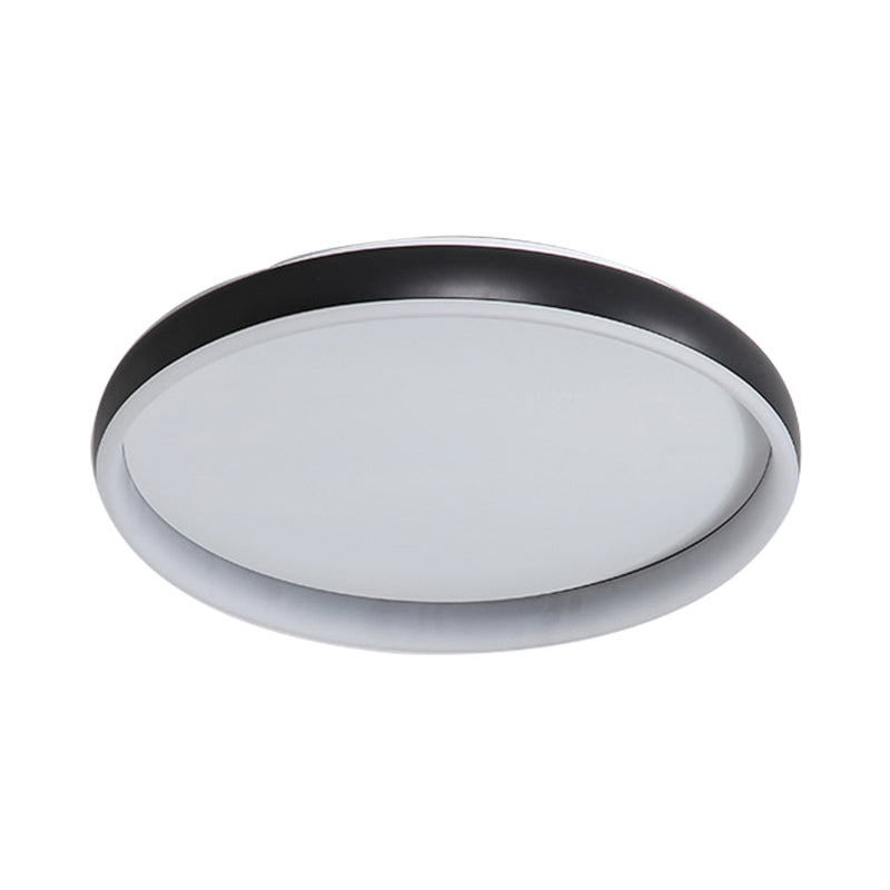 Plafonnier rond encastré noir/blanc/marron Plafonnier LED en métal Simplicity avec diffuseur en acrylique en lumière blanche/chaude