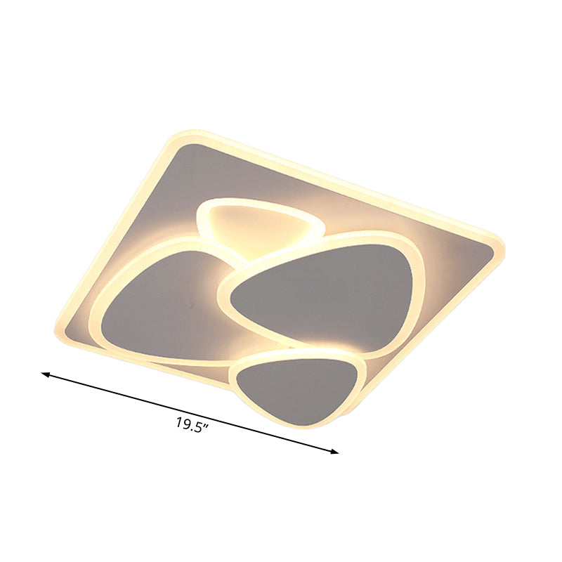 Grey Overlapping Ceiling Mounted Fixture Modern LED Metal Flush Mount Ceiling Lighting in White / Warm Light, 19.5 "/38" Wide