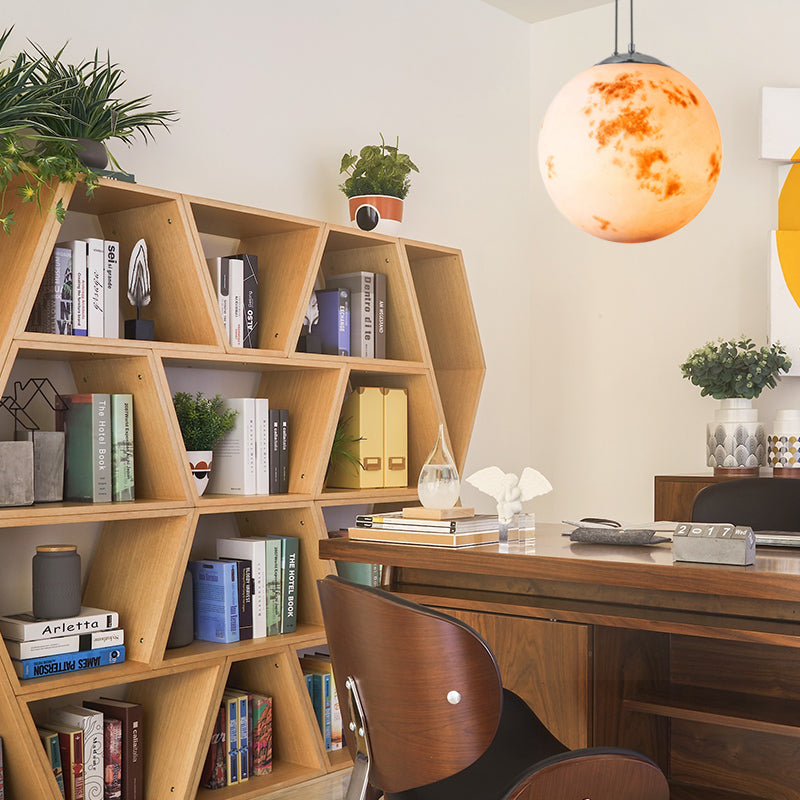 Pendant Lamp for Bedroom, Modern Globe Shade Ceiling Light Fixture in Chrome for Kids
