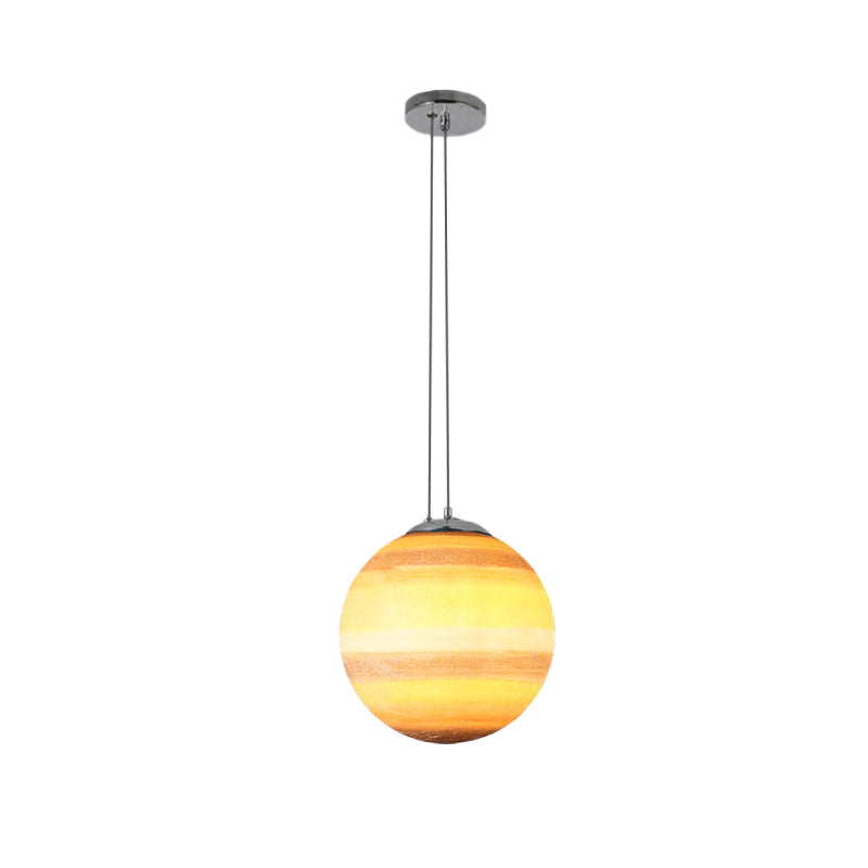 Pendant Lamp for Bedroom, Modern Globe Shade Ceiling Light Fixture in Chrome for Kids