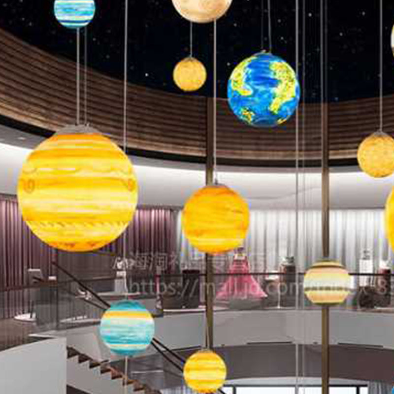 Pendant Lamp for Bedroom, Modern Globe Shade Ceiling Light Fixture in Chrome for Kids