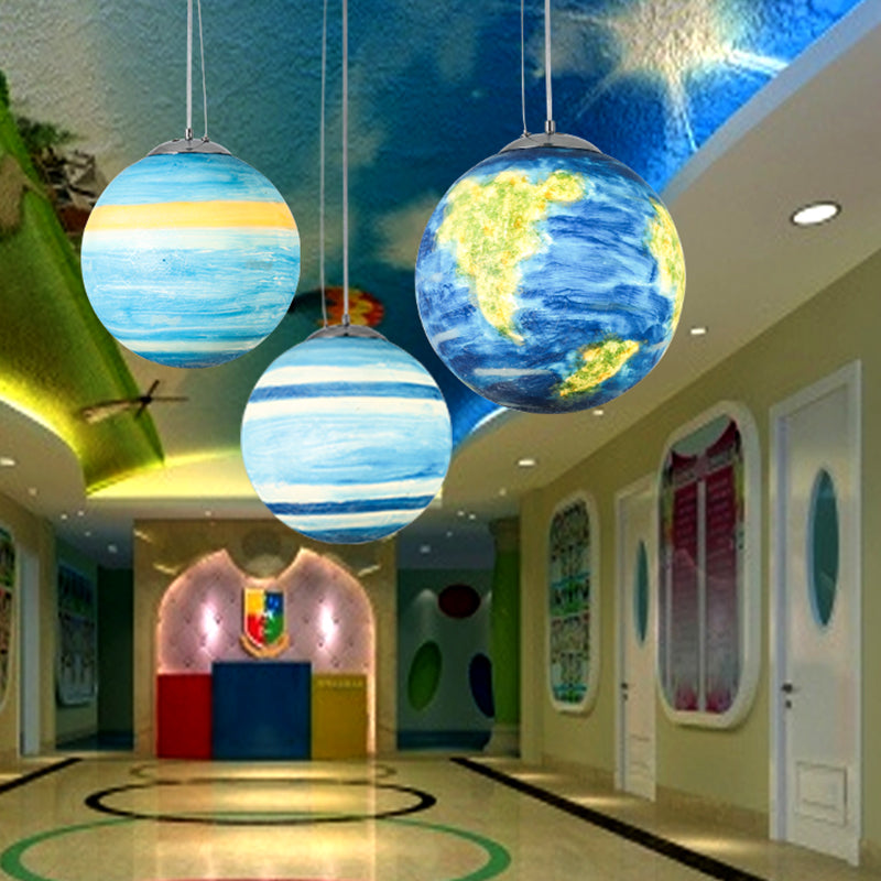 Pendre globe Lumière pour la chambre, Association de plafond de teinte à balle moderne réglable dans Chrome