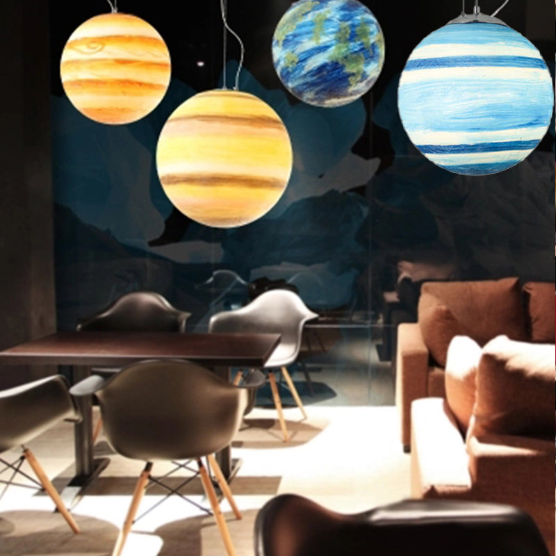 Pendre globe Lumière pour la chambre, Association de plafond de teinte à balle moderne réglable dans Chrome
