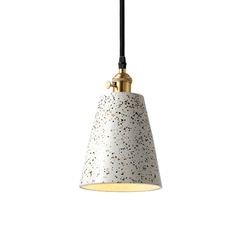 Cone Pendant Lighting in Nordic Style Cement 1 Light Black/Grey/White Hanging Light