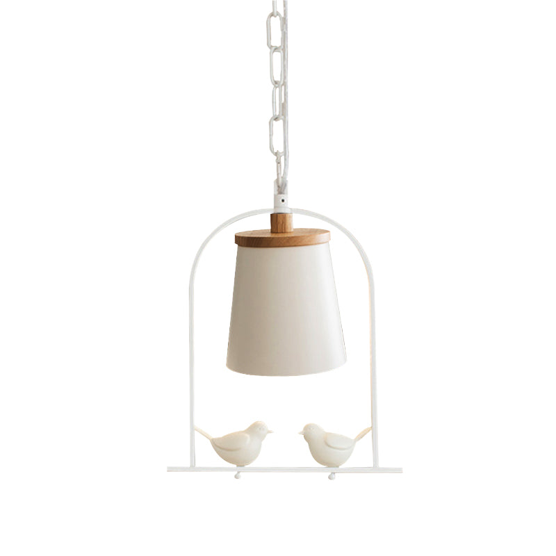 Mini pendentif clair blanc, plafond réglable avec décoration d'oiseaux style moderne