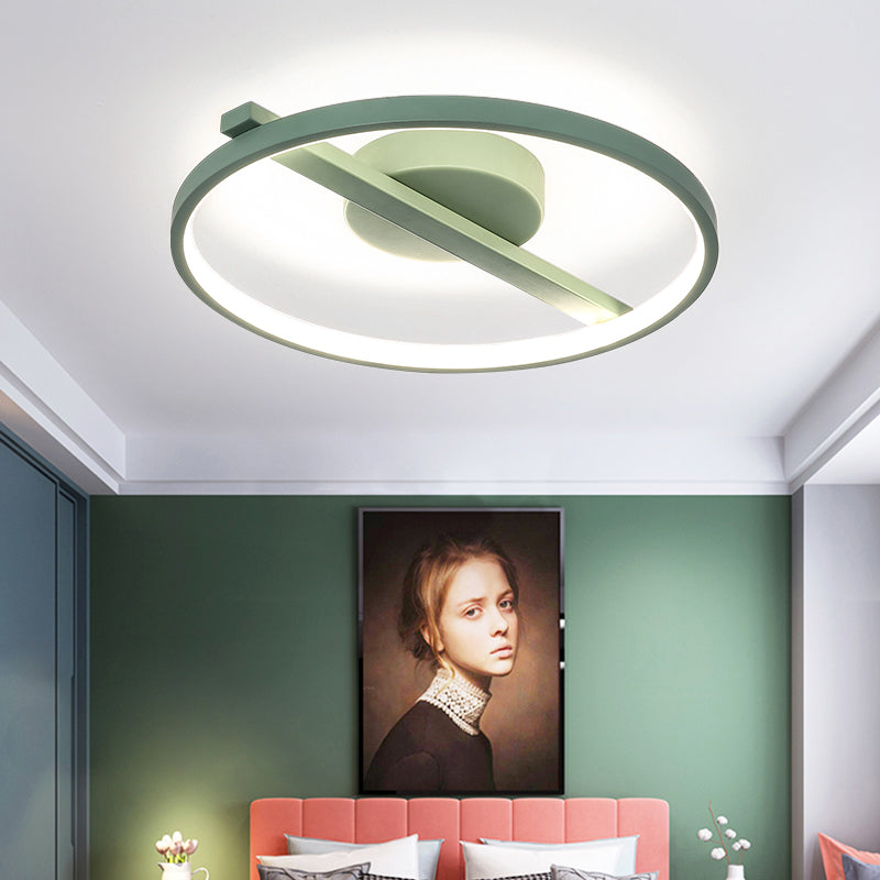 Acryl Ring Inbouw Modernisme Zwart/Wit/Blauw Plafondgemonteerd Licht voor Woonkamer in Warm/Wit, 12,5"/16,5"/20,5" Dia