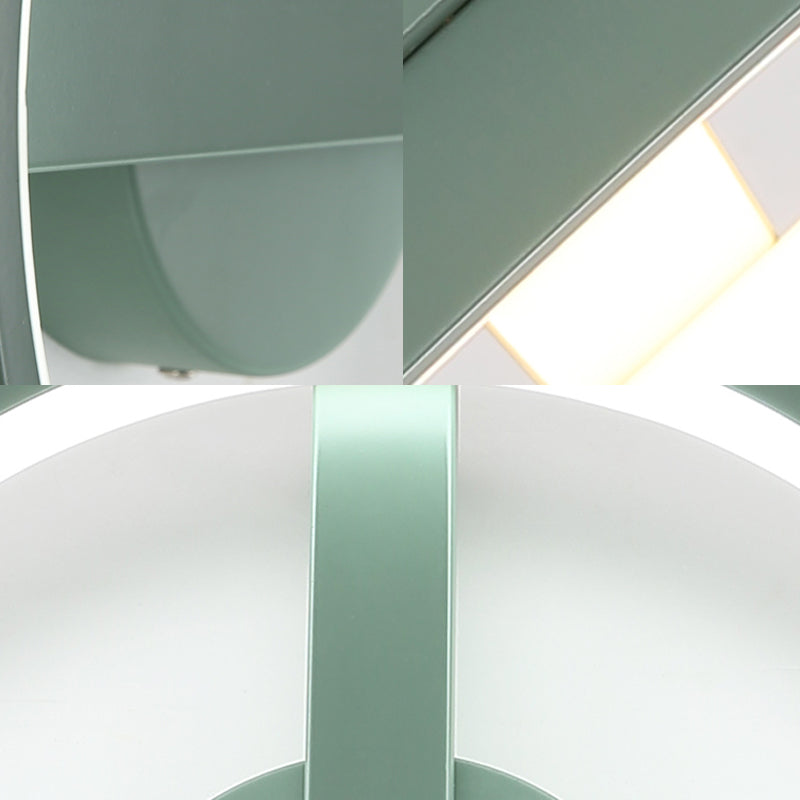 Acryl Ring Inbouw Modernisme Zwart/Wit/Blauw Plafondgemonteerd Licht voor Woonkamer in Warm/Wit, 12,5"/16,5"/20,5" Dia