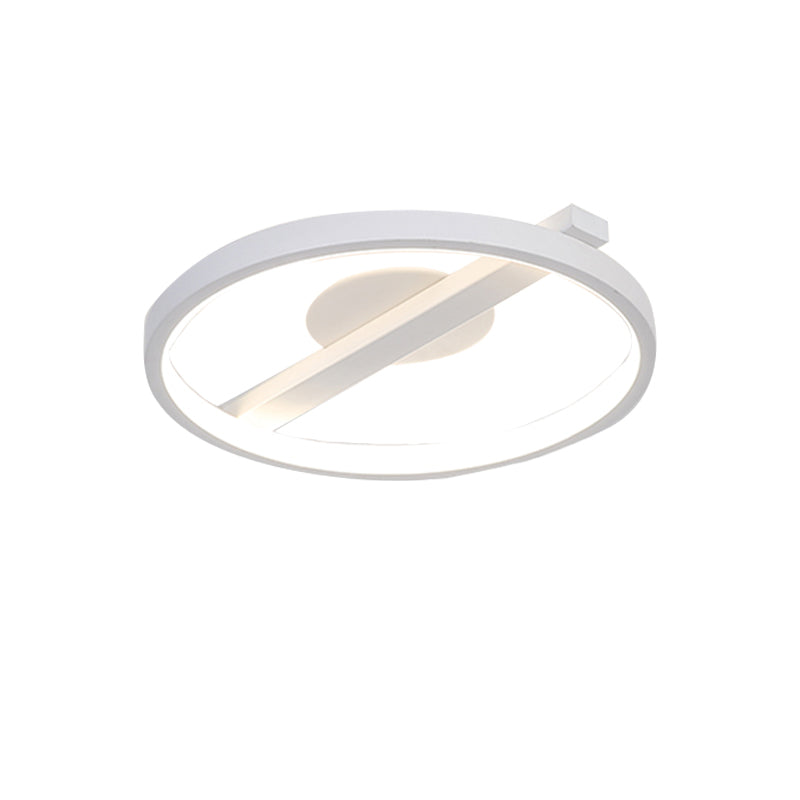 Acryl Ring Inbouw Modernisme Zwart/Wit/Blauw Plafondgemonteerd Licht voor Woonkamer in Warm/Wit, 12,5"/16,5"/20,5" Dia