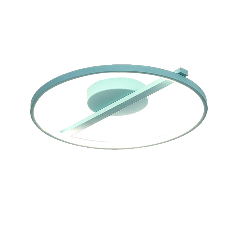 Acryl Ring Inbouw Modernisme Zwart/Wit/Blauw Plafondgemonteerd Licht voor Woonkamer in Warm/Wit, 12,5"/16,5"/20,5" Dia
