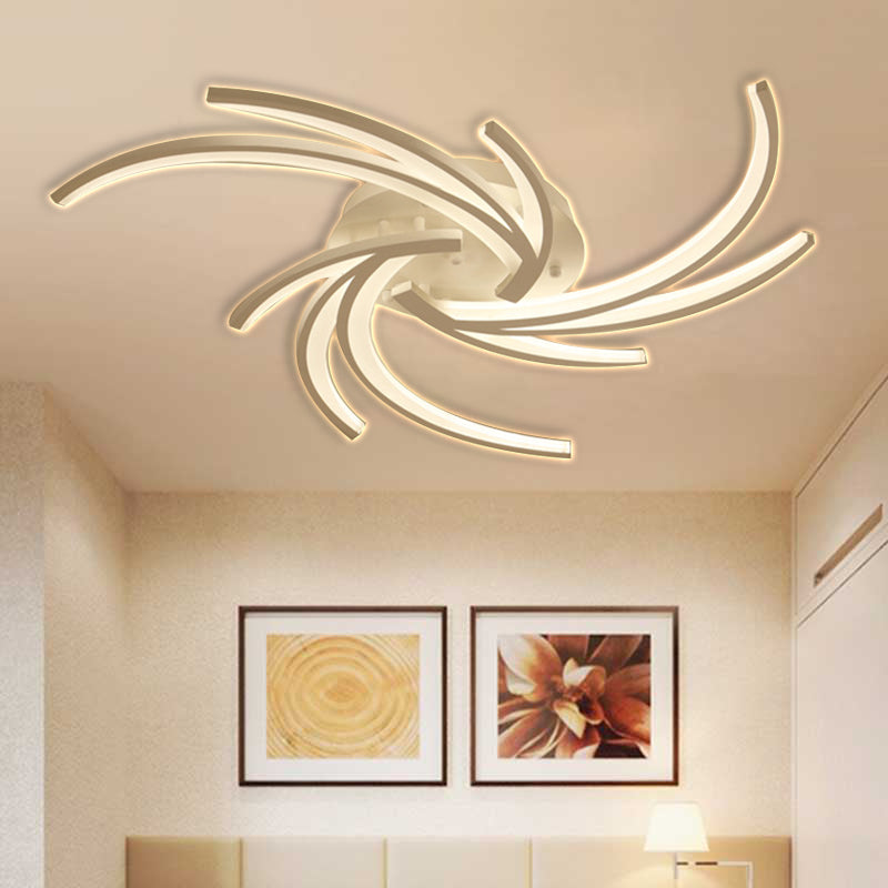 Lampe encastrée à tourbillon moderne en acrylique, 3/4/5 lumières, plafonnier de chambre à coucher blanc chaud/blanc