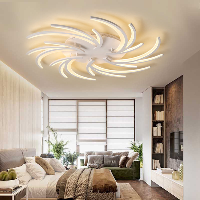 Lampe encastrée à tourbillon moderne en acrylique, 3/4/5 lumières, plafonnier de chambre à coucher blanc chaud/blanc