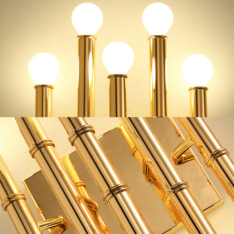 Tubi in metallo sconce modernismo stile 10 luci lucida lampada montata in oro/argento per il corridoio