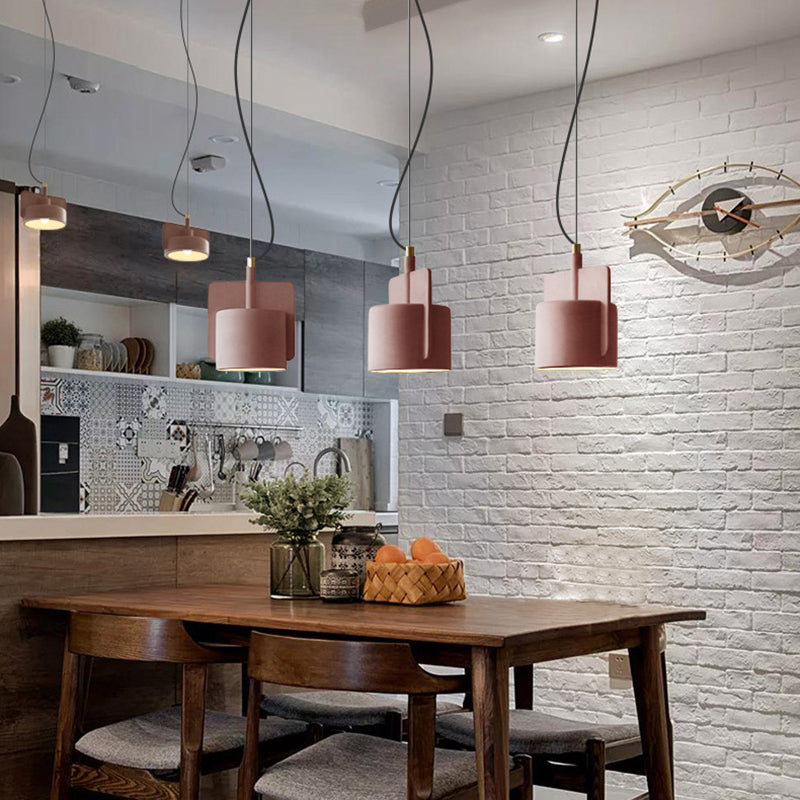 Geometrische Decke Anhänger Leicht Industrielle Zement 1 Hellgrau/Beige/rosa Hängedecke, 6 "/8"/9 "W.